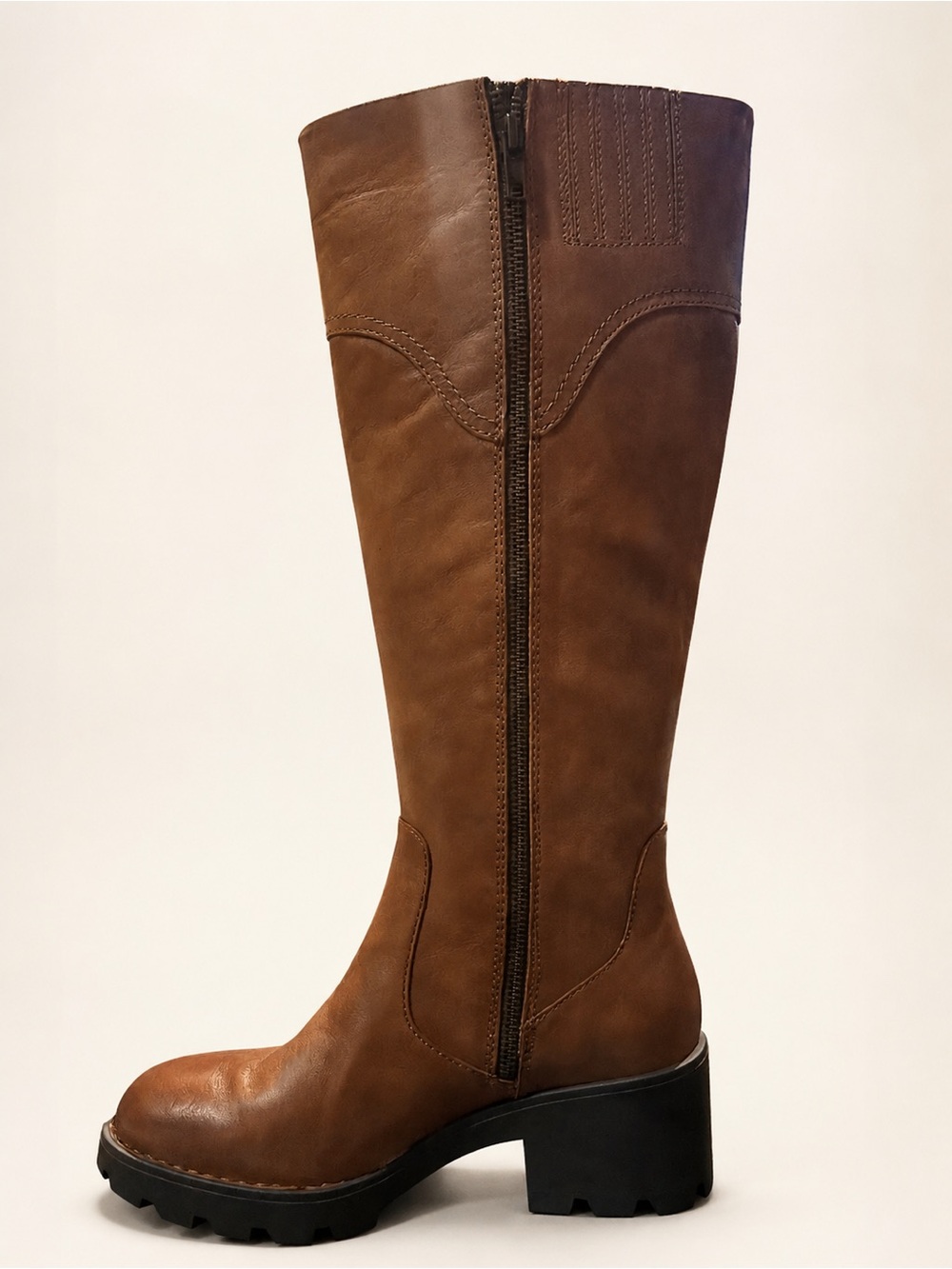 Børn Gabriella Women’s 7.5 M Brown Leather Tall Knee High Lug Sole Boots - Picture 2 of 8
